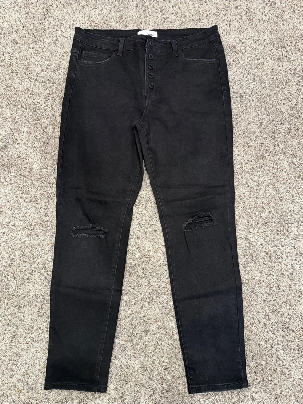 VERVET Black Button-Fly High Rise Jeans - Picture 1 of 8